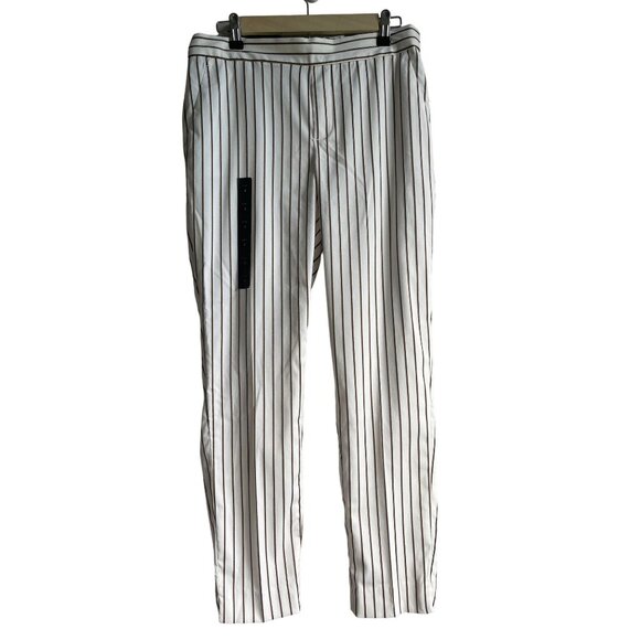 New! Banana Republic Factory Hayden White Tan Black Striped Pants Size 4 Rayon B - Picture 1 of 10